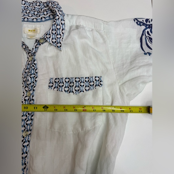 Anthropologie Maeve The Irene Linen Dress Button - Picture 11 of 13